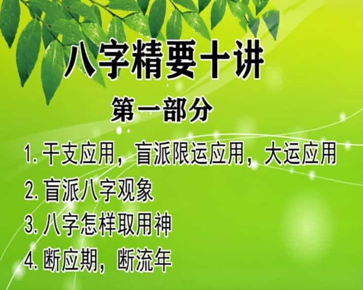 陈秉志盲派八字讲课程视频+夏仲奇命学精粹.pdf 百度云下载插图3