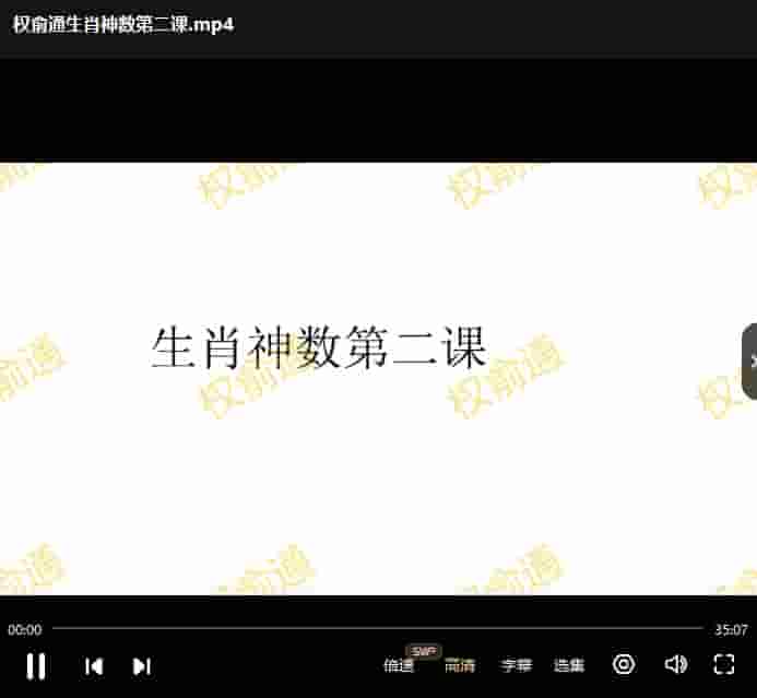 权俞通生肖神数研修班16课视频插图