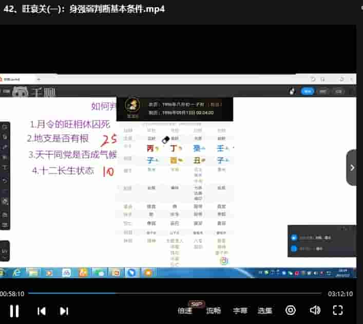 子非老师传统四柱预测基础课53集插图 子非老师传统四柱预测基础课53集插图